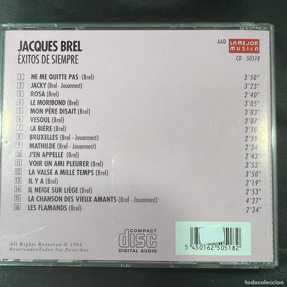 CDs de m&uacute;sica: EXITOS DE SIEMPRE - JACQUES BREL - CD - Foto 2