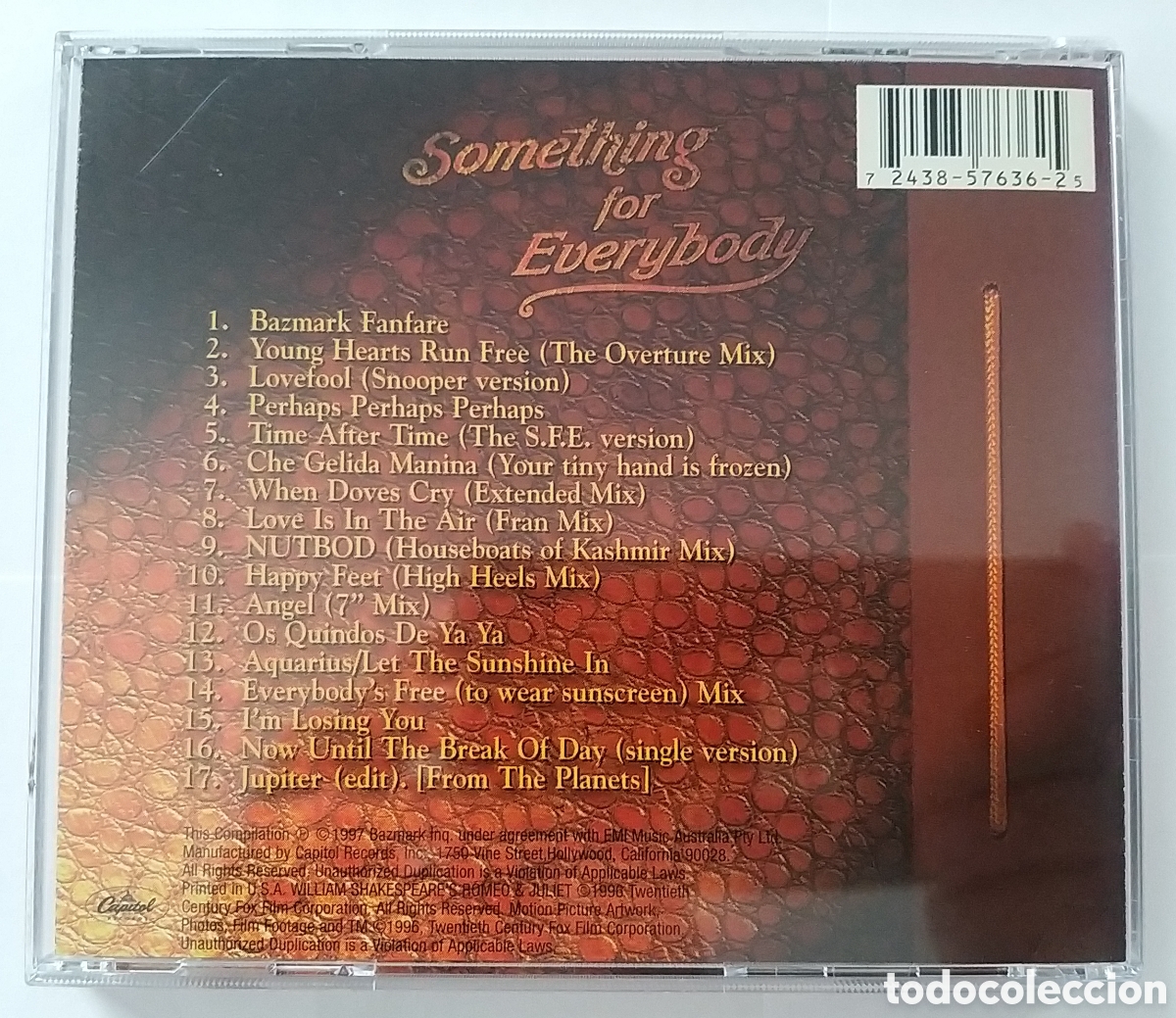CDs de m&uacute;sica: BAZ LUHRMANN - SOMETHING FOR EVERYBODY - Foto 2
