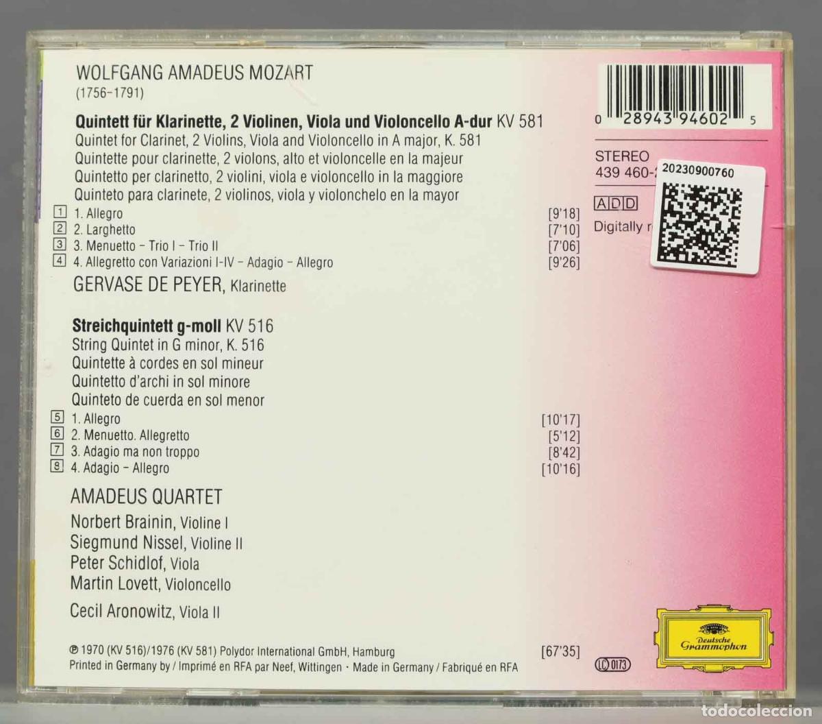 CDs de m&uacute;sica: CD. MOZART. K 581. 516. ARONOWITZ - Foto 2