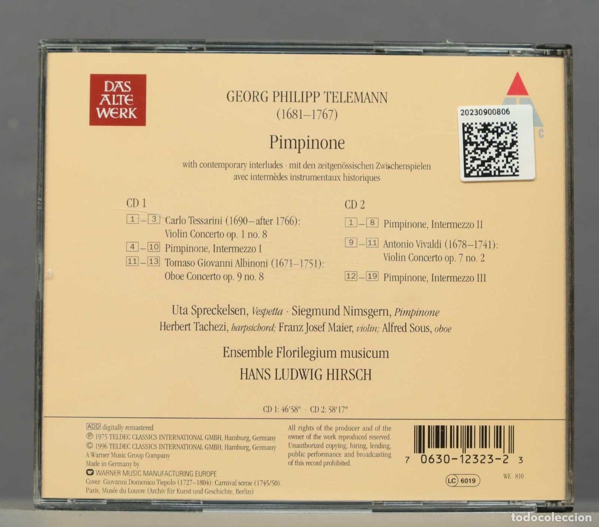 CDs de m&uacute;sica: 2 CD. Hirsch &ndash; Pimpinone. TELEMANN - Foto 2