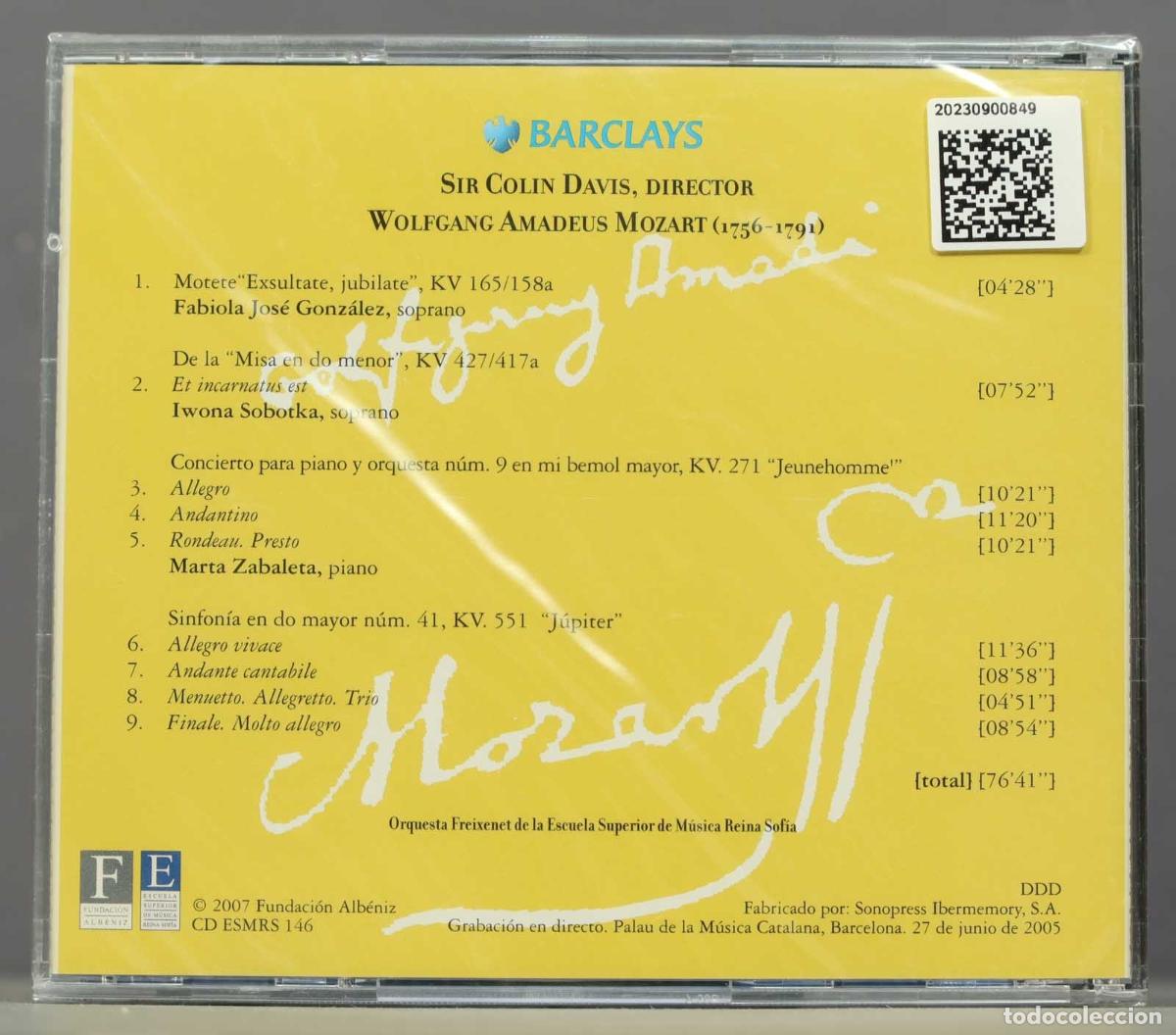 CDs de m&uacute;sica: CD. DAVIS. MOZART. BARCLAYS. PRECINTADO - Foto 2