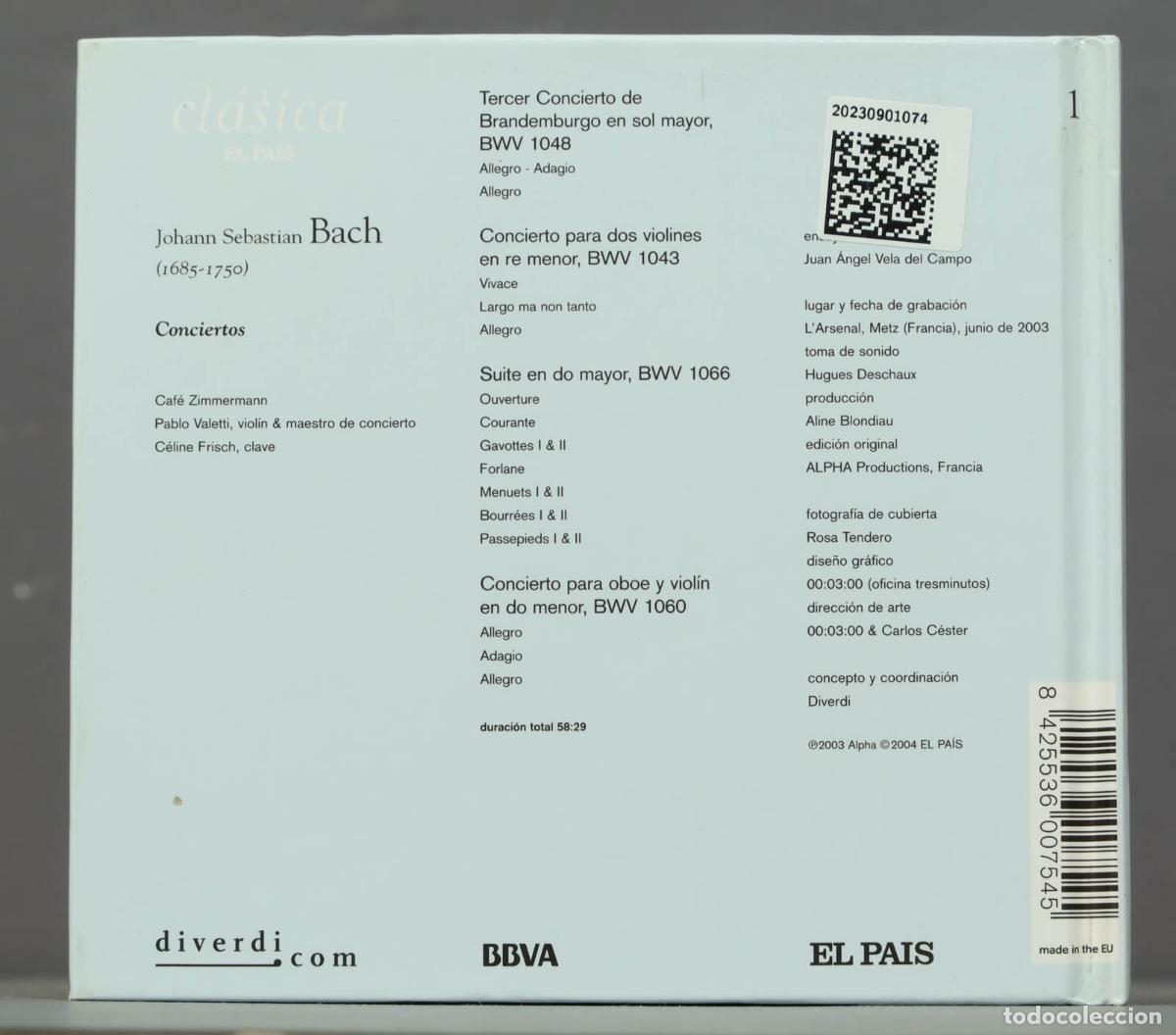 CDs de m&uacute;sica: CD. Bach - Caf&eacute; Zimmermann &ndash; Conciertos - Foto 2