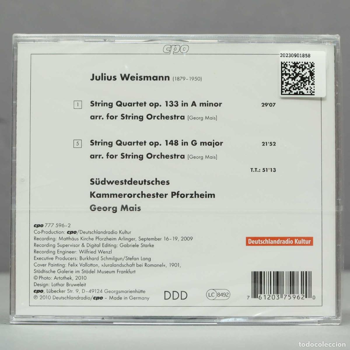CDs de m&uacute;sica: CD. Mais &ndash; String Quartets Arr. For Orchestra. WEISMANN. PRECINTADO - Foto 2