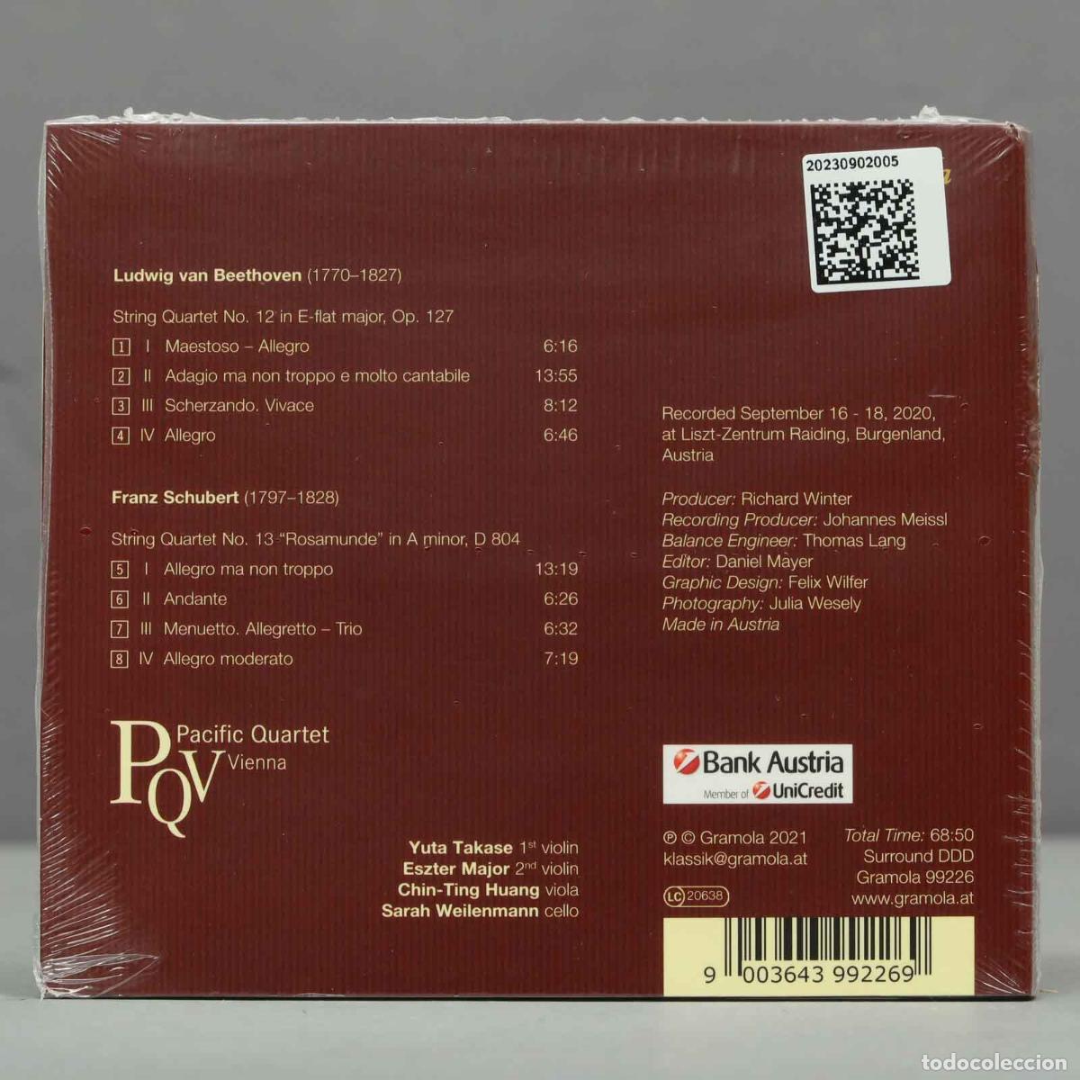 CDs de m&uacute;sica: CD. Pacific Quartet Vienna, Beethoven / Schubert &ndash; &laquo;1824&raquo; .PRECINTADO - Foto 2