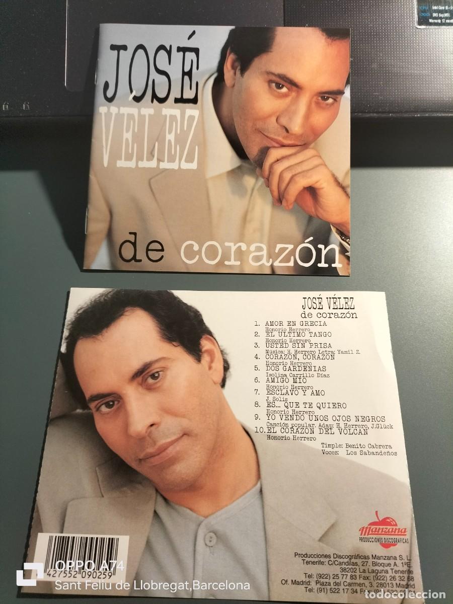 CDs de m&uacute;sica: RAR CD. JOS&Eacute; VELEZ. DE CORAZ&Oacute;N - Foto 2
