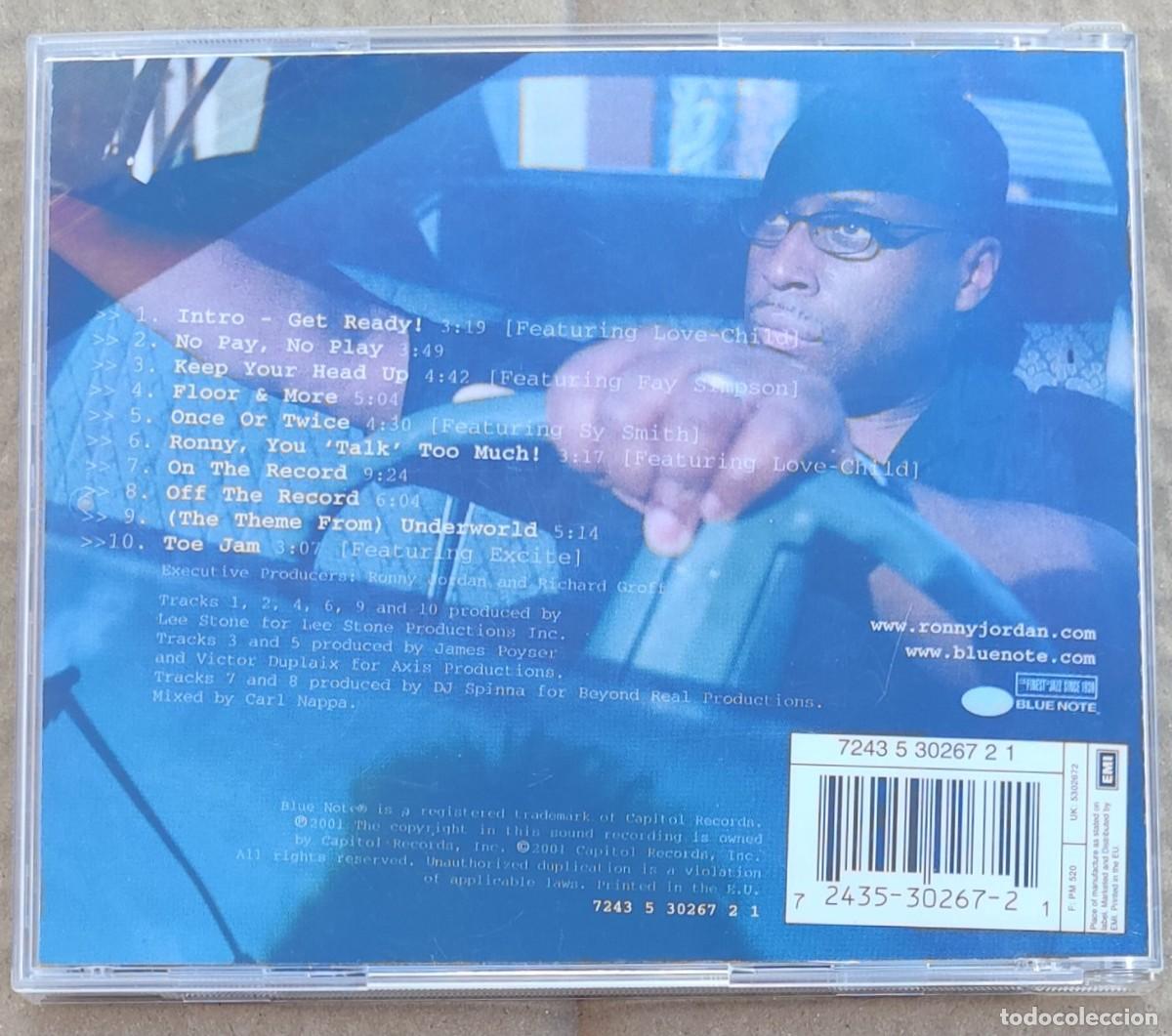 CDs de m&uacute;sica: RONNY JORDAN - OFF THE RECORD (CD) 2001 - 10 TEMAS - BLUE NOTE - Foto 3