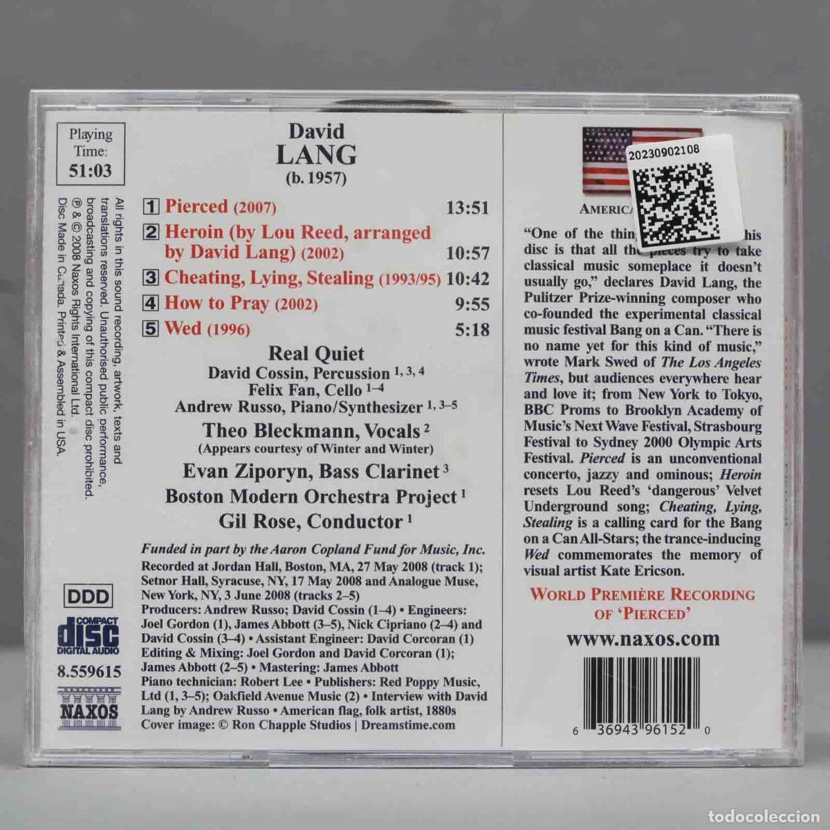 CDs de m&uacute;sica: CD. David Lang: Kammermusik. PIERCED .PRECINTADO - Foto 2