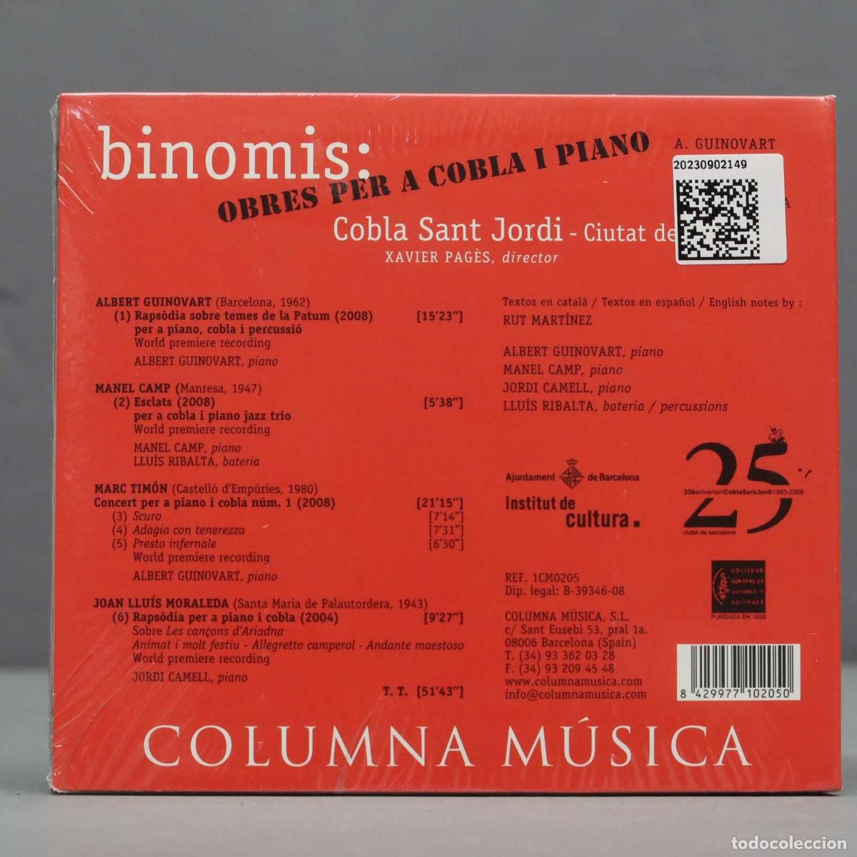 CDs de m&uacute;sica: CD. BINOMIS: OBRES PER A COBLA .PRECINTADO - Foto 2