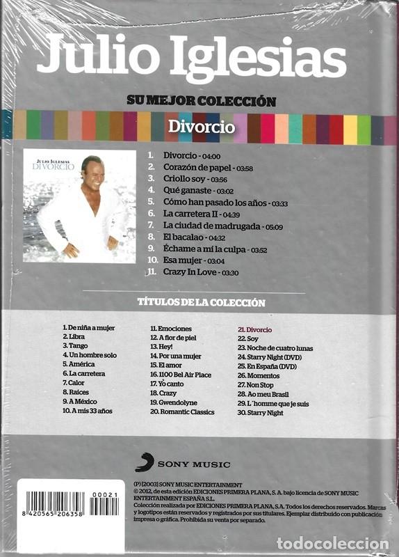 CDs de m&uacute;sica: JULIO IGLESIAS DIVORCIO (LIBRO CD PRECINTADO) - Foto 2