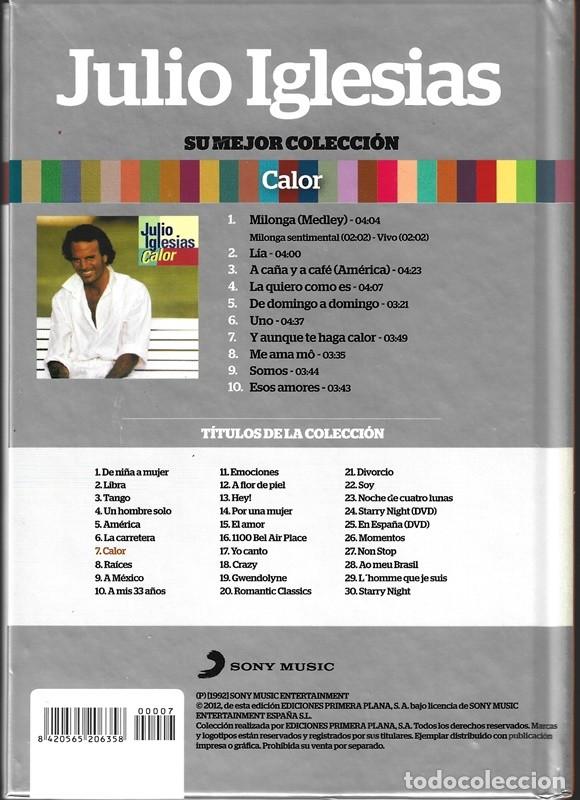 CDs de m&uacute;sica: JULIO IGLESIAS CALOR (LIBRO CD) - Foto 2