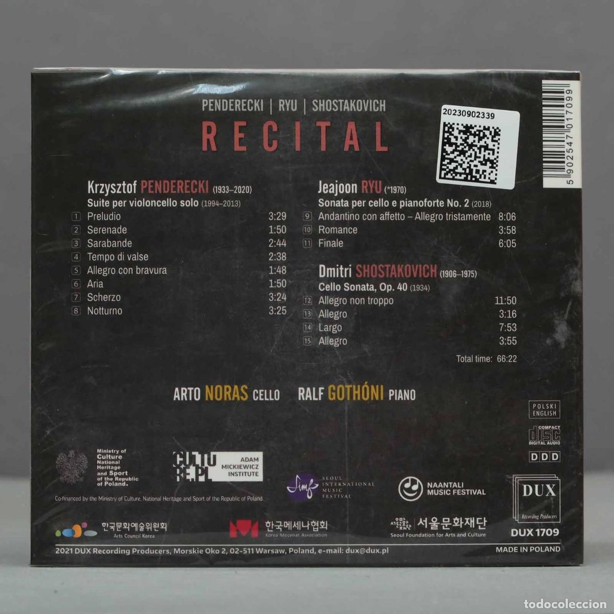 CDs de m&uacute;sica: CD. Penderecki / Noras / Gothoni - Recital. PRECINTADO - Foto 2