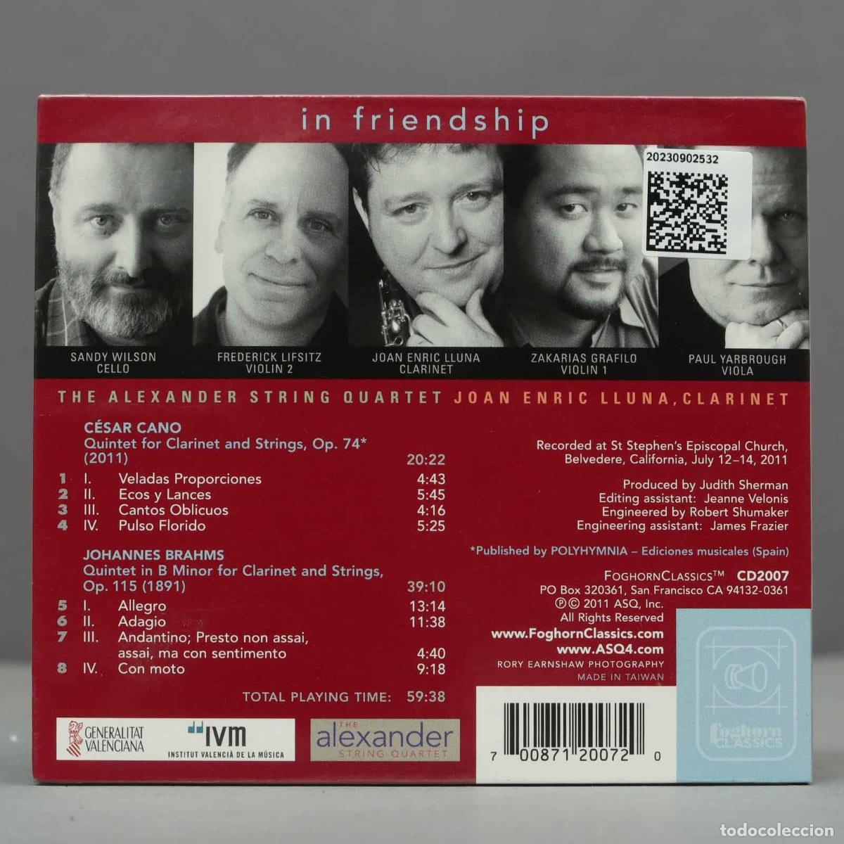 CDs de m&uacute;sica: CD. CANO / BRAHMS In Friendship. PRECINTADO - Foto 2