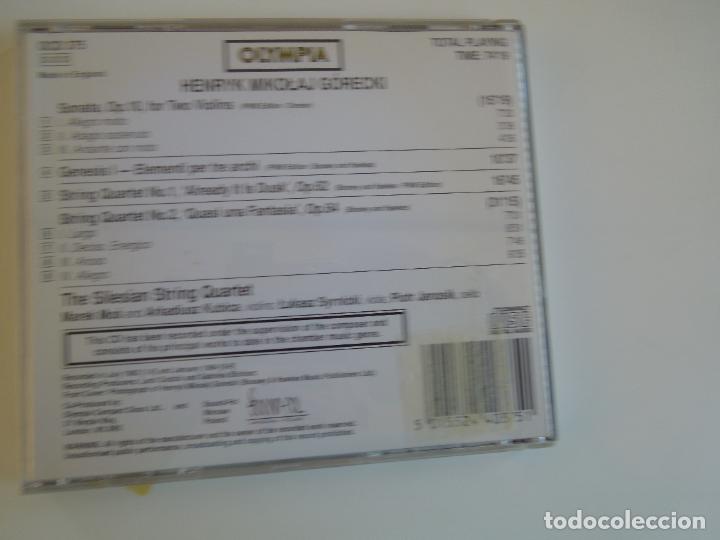 CDs de m&uacute;sica: G&Oacute;RECKI - STRING QUARTETS N&ordm; 1-2- THE SILESIAN STRING QUARTET - CD - Foto 3