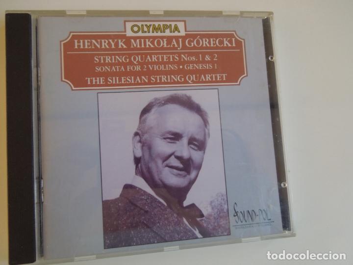CDs de m&uacute;sica: G&Oacute;RECKI - STRING QUARTETS N&ordm; 1-2- THE SILESIAN STRING QUARTET - CD - Foto 1