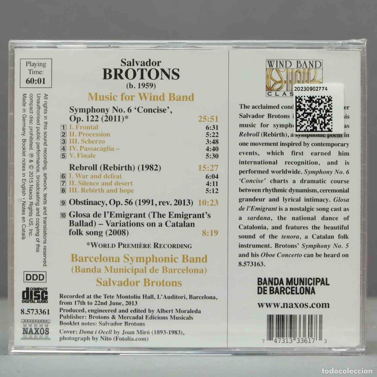 CDs de m&uacute;sica: CD. Salvador Brotons: Symphony No. 6 Concise. PRECINTADO - Foto 2