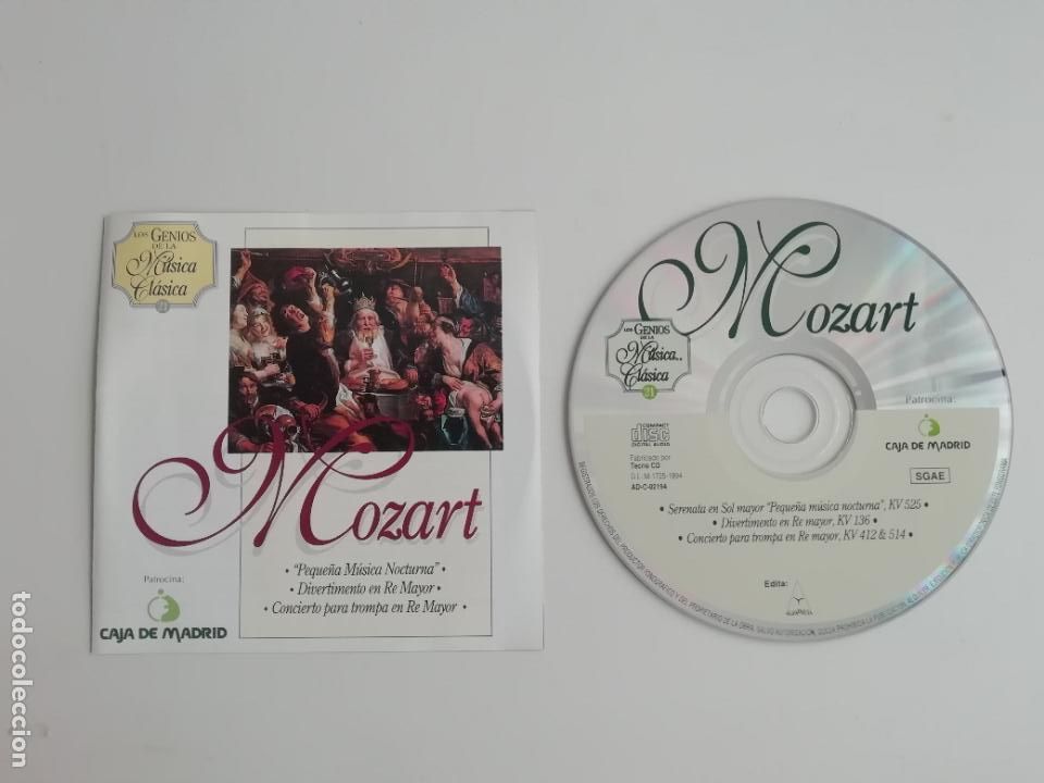 CDs de M&uacute;sica: Los Genios de la M&uacute;sica Cl&aacute;sica 21 Mozart Caja de M&uacute;sica Caja Madrid Alfa Delta 1994