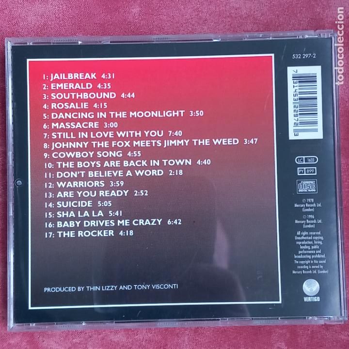 CDs de m&uacute;sica: CD - Thin Lizzy, Live and Dangerous (remaster) Vertigo 1996 - Foto 2