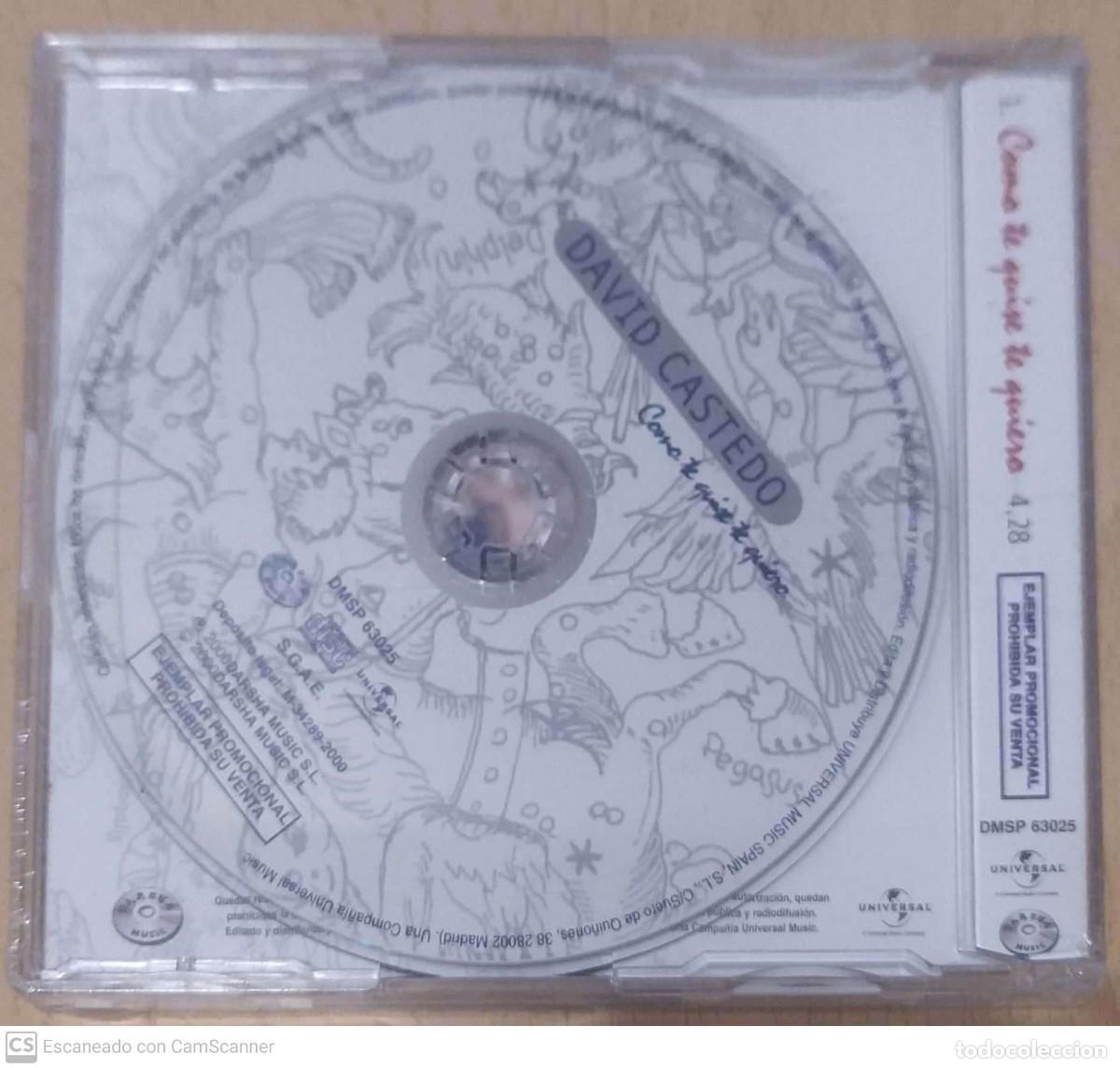 CDs de m&uacute;sica: DAVID CASTEDO (COMO TE QUIERO TE QUIERO) CD Single 2000 * Precintado - Foto 2
