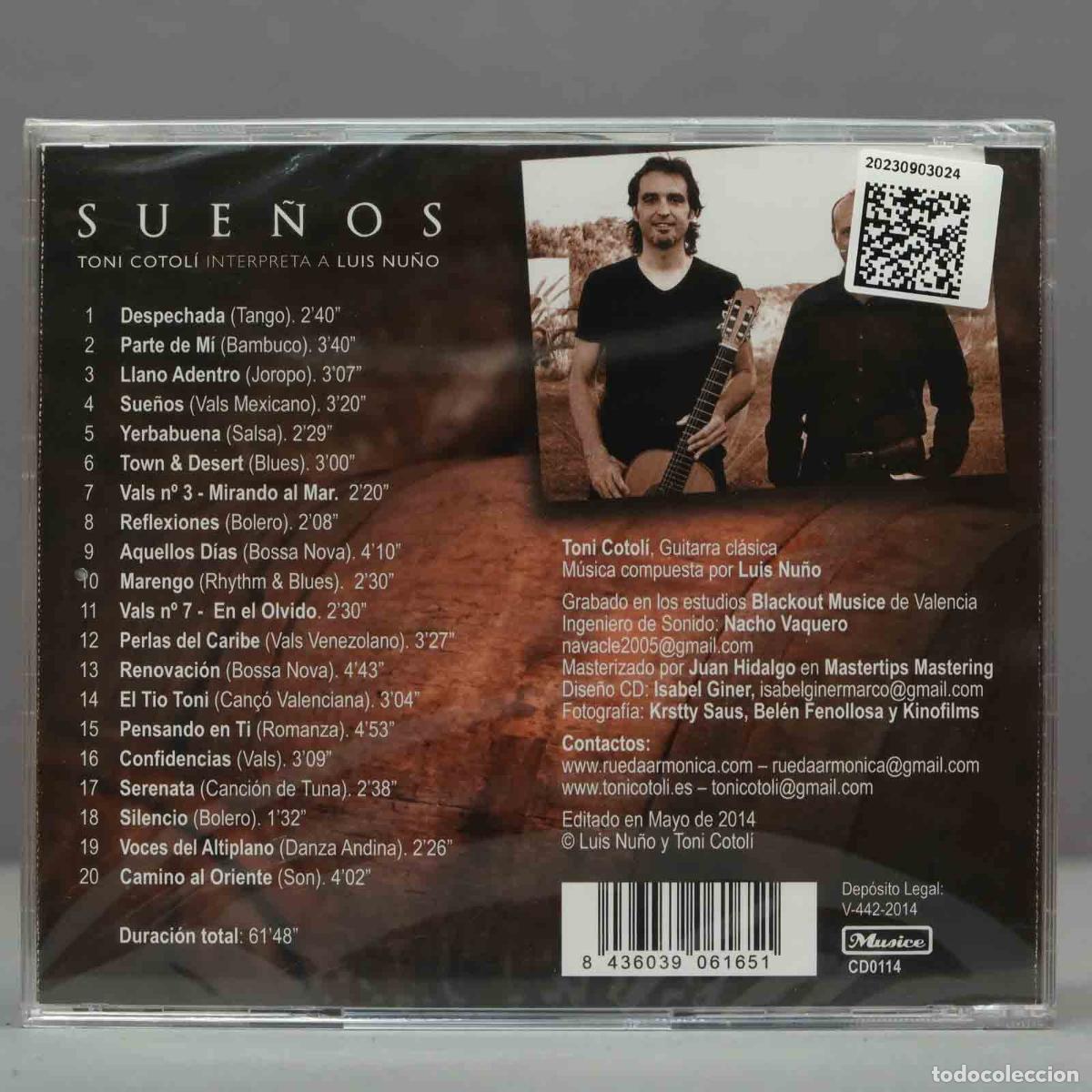 CDs de m&uacute;sica: CD. Sue&ntilde;os - Toni Cotoli. PRECINTADO - Foto 2