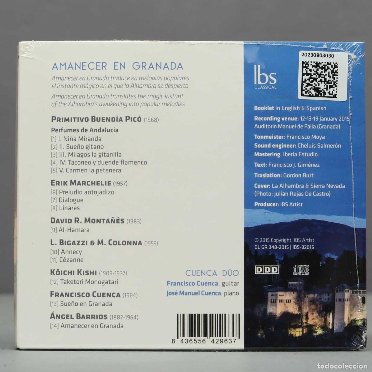 CDs de m&uacute;sica: CD. Amanecer en Granada, Jos&eacute; Manuel Cuenca. PRECINTADO - Foto 2