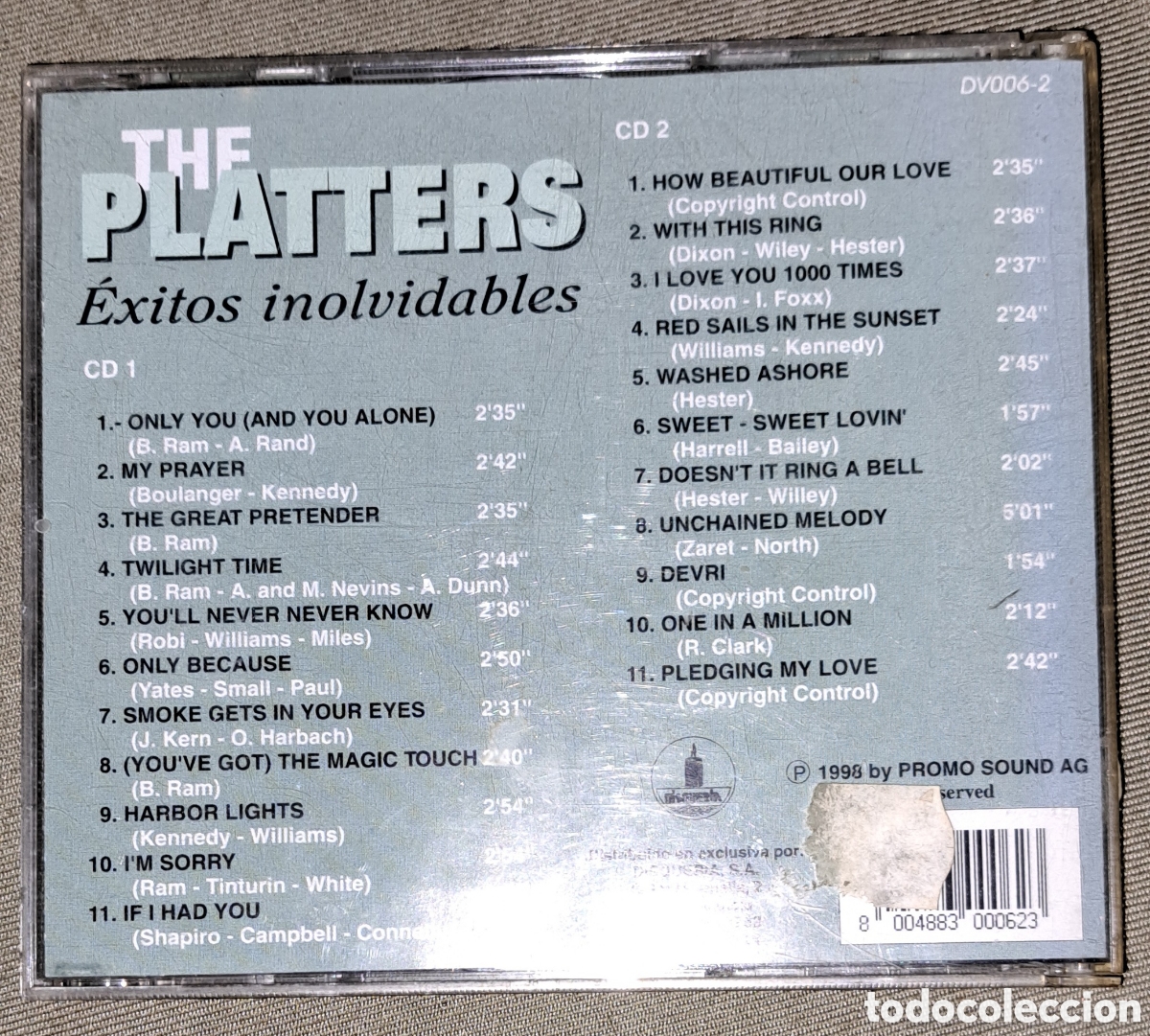 CDs de m&uacute;sica: DOBLE CD THE PLATTERS &Eacute;XITOS INOLVIDABLES 1998 - Foto 2