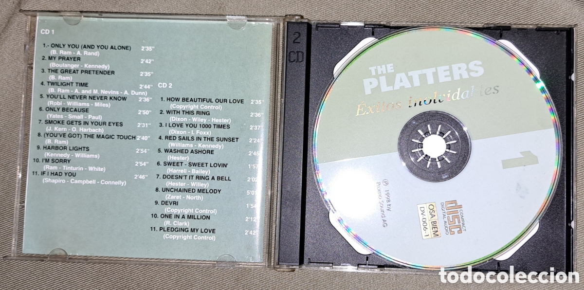 CDs de m&uacute;sica: DOBLE CD THE PLATTERS &Eacute;XITOS INOLVIDABLES 1998 - Foto 4