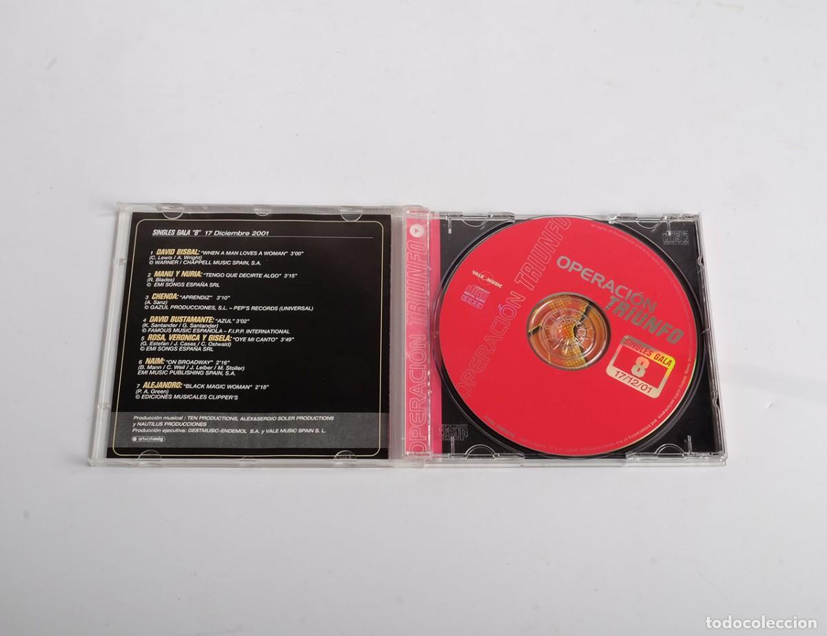 CDs de m&uacute;sica: CD Operaci&oacute;n Triunfo. Singles Gala 8. Edici&oacute;n limitada. 2001. Impecable - Foto 2