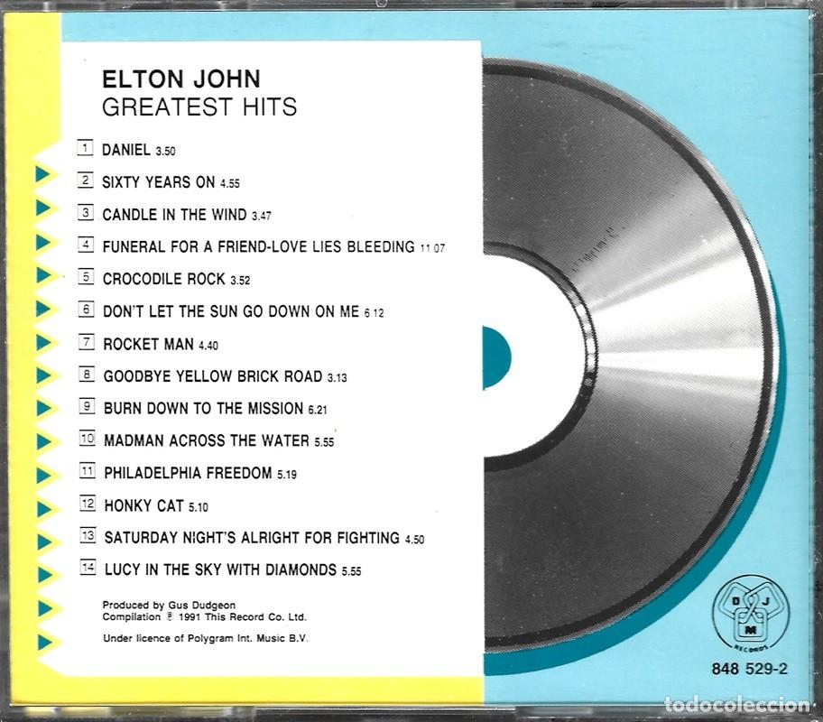 CDs de m&uacute;sica: ELTON JOHN &uml;GREATEST HITS&uml; (CD) - Foto 2