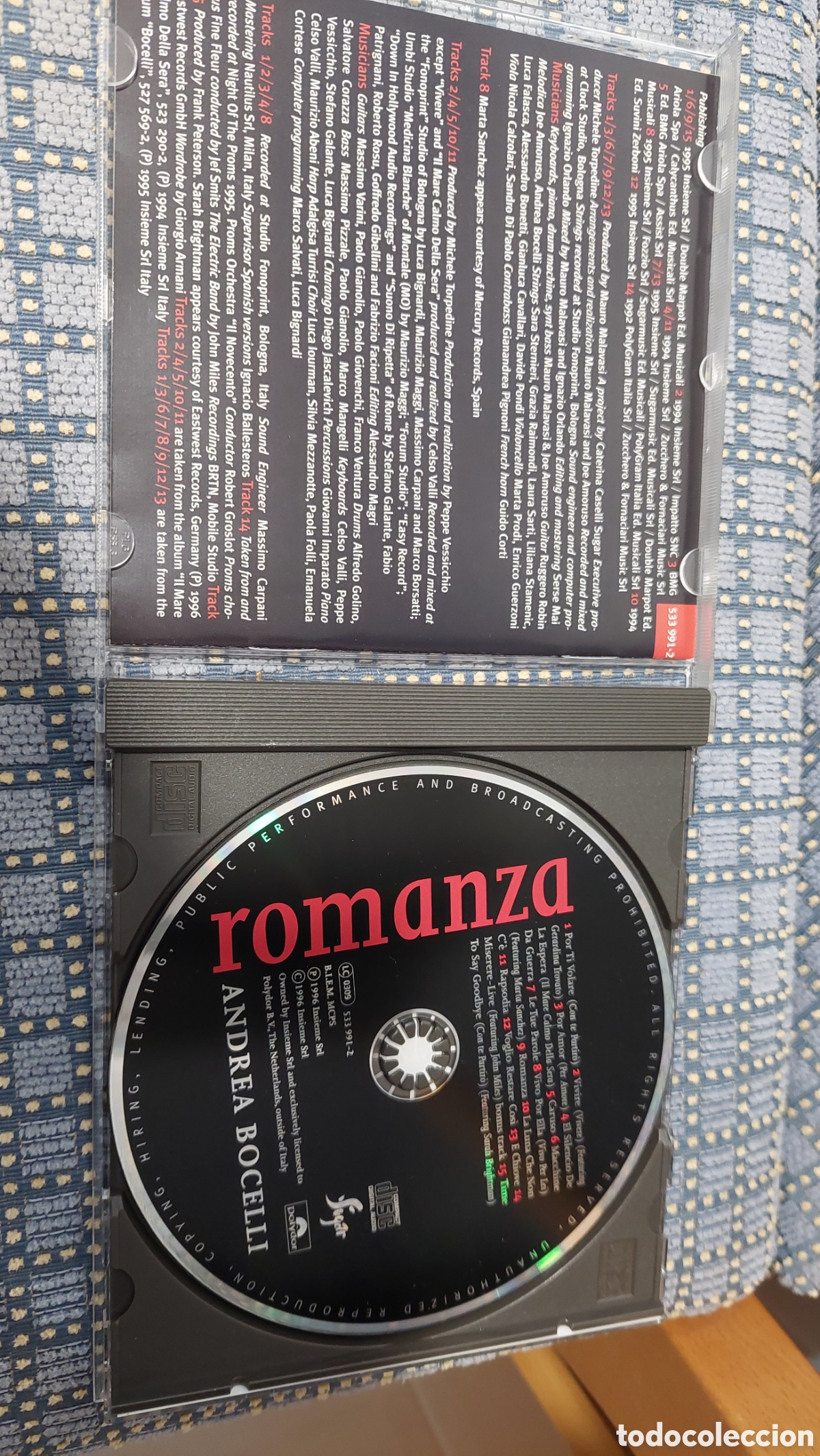 CDs de m&uacute;sica: CD Andrea Bocelli. Romanza. 1996 - Foto 3