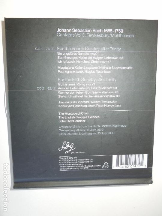 CDs de m&uacute;sica: BACH - CANTATAS- GARDINER -2 CD,S+LIBRETO - Foto 4
