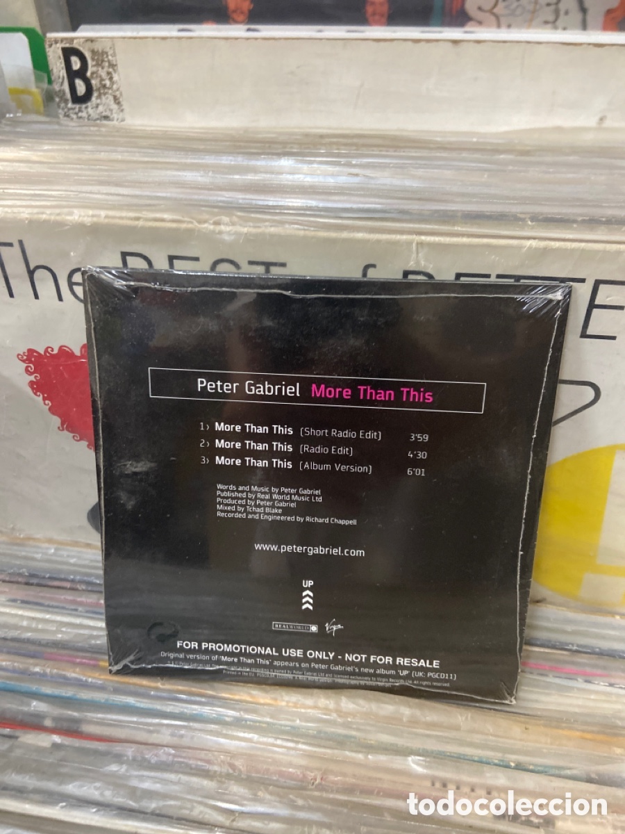 CDs de m&uacute;sica: Peter gabriel more than this cd single precintado - Foto 2