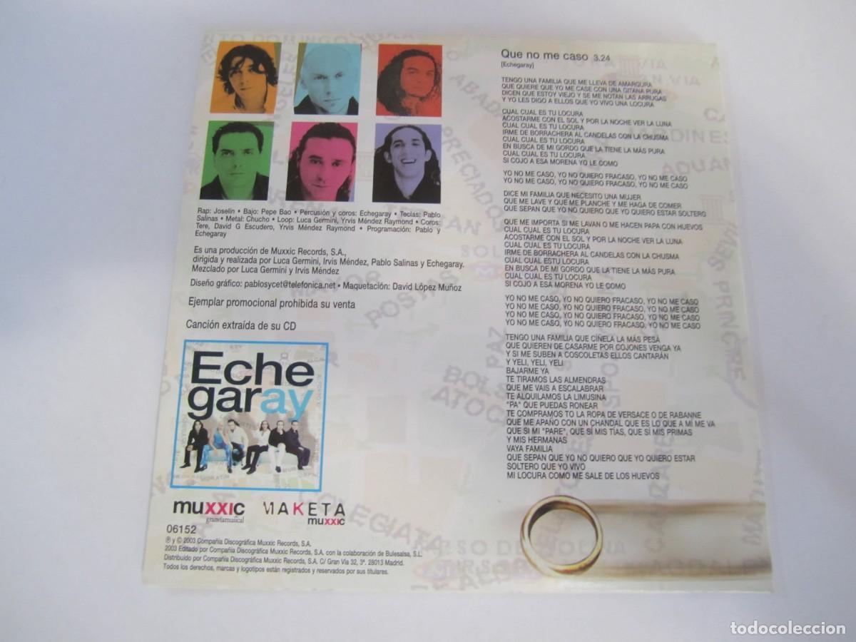 CDs de m&uacute;sica: cd single echegaray ...que no me caso - Foto 2