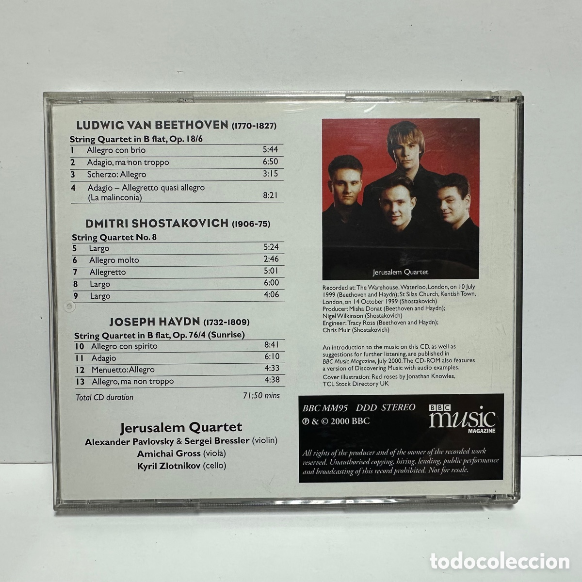 CDs de m&uacute;sica: Beethoven, Shostakovich, Haydn - Jerusalem Quartet - String Quartets (CD) - Foto 2