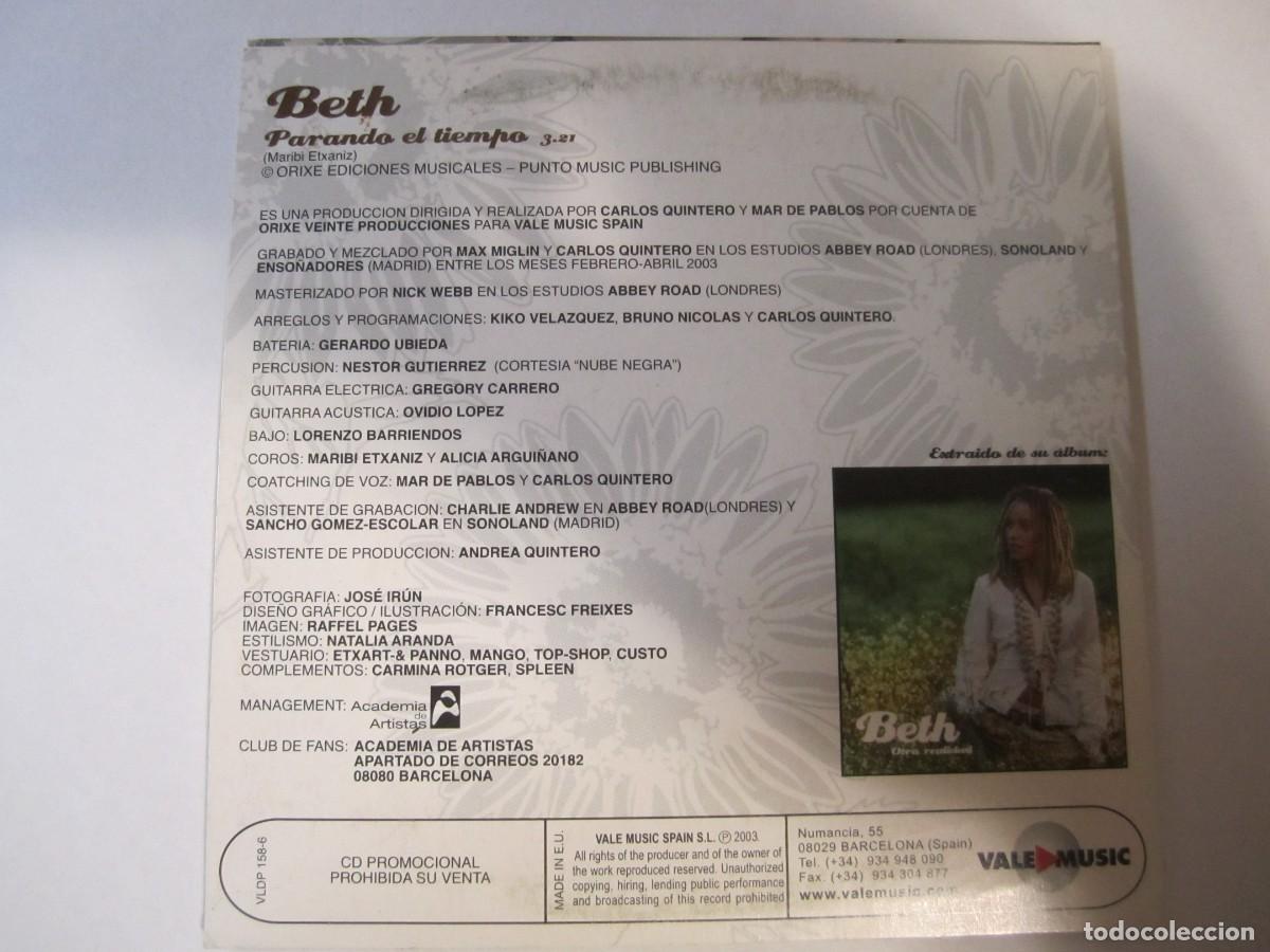 CDs de m&uacute;sica: cd single beth parando el tiempo - Foto 2