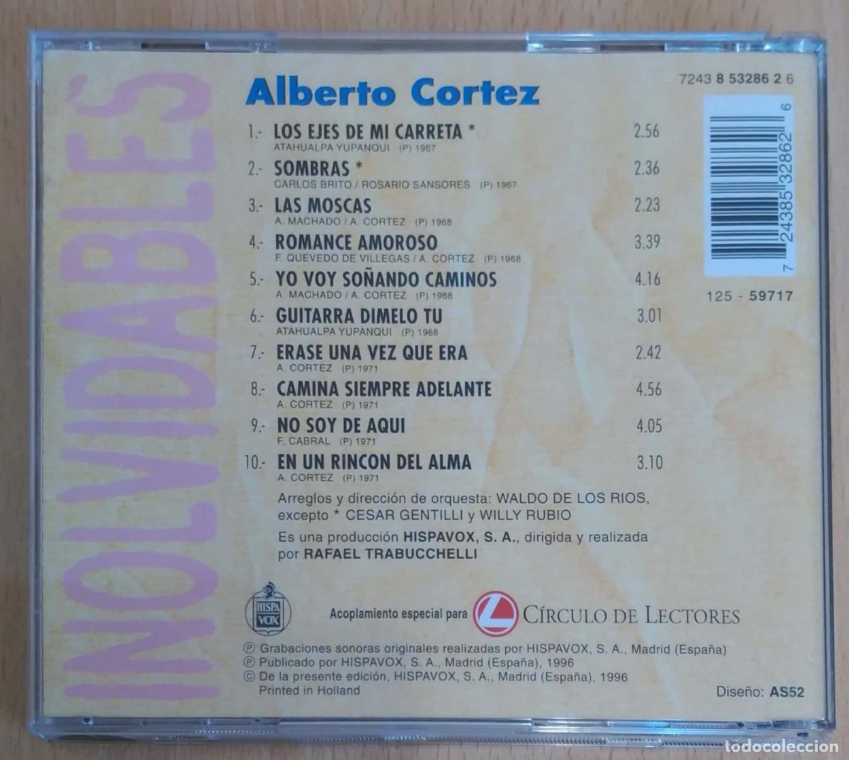 CDs de m&uacute;sica: ALBERTO CORTEZ (INOLVIDABLES) CD 1996 CIRCULO DE LECTORES - Foto 2