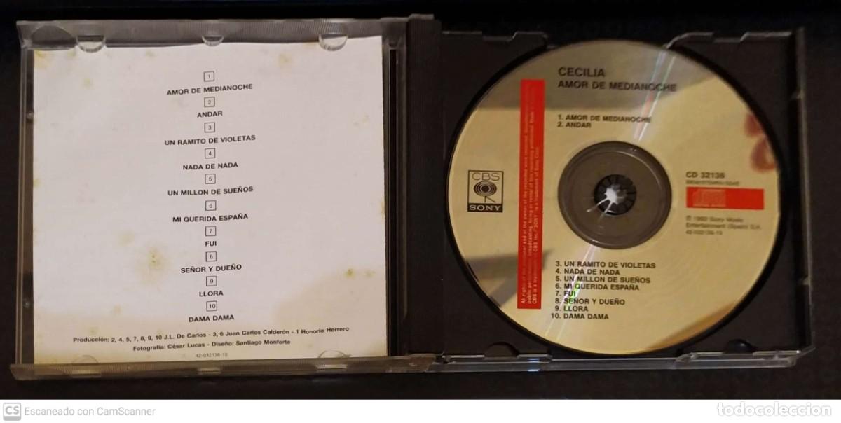 CDs de m&uacute;sica: CECILIA (AMOR DE MEDIANOCHE) CD 1992 - Foto 3
