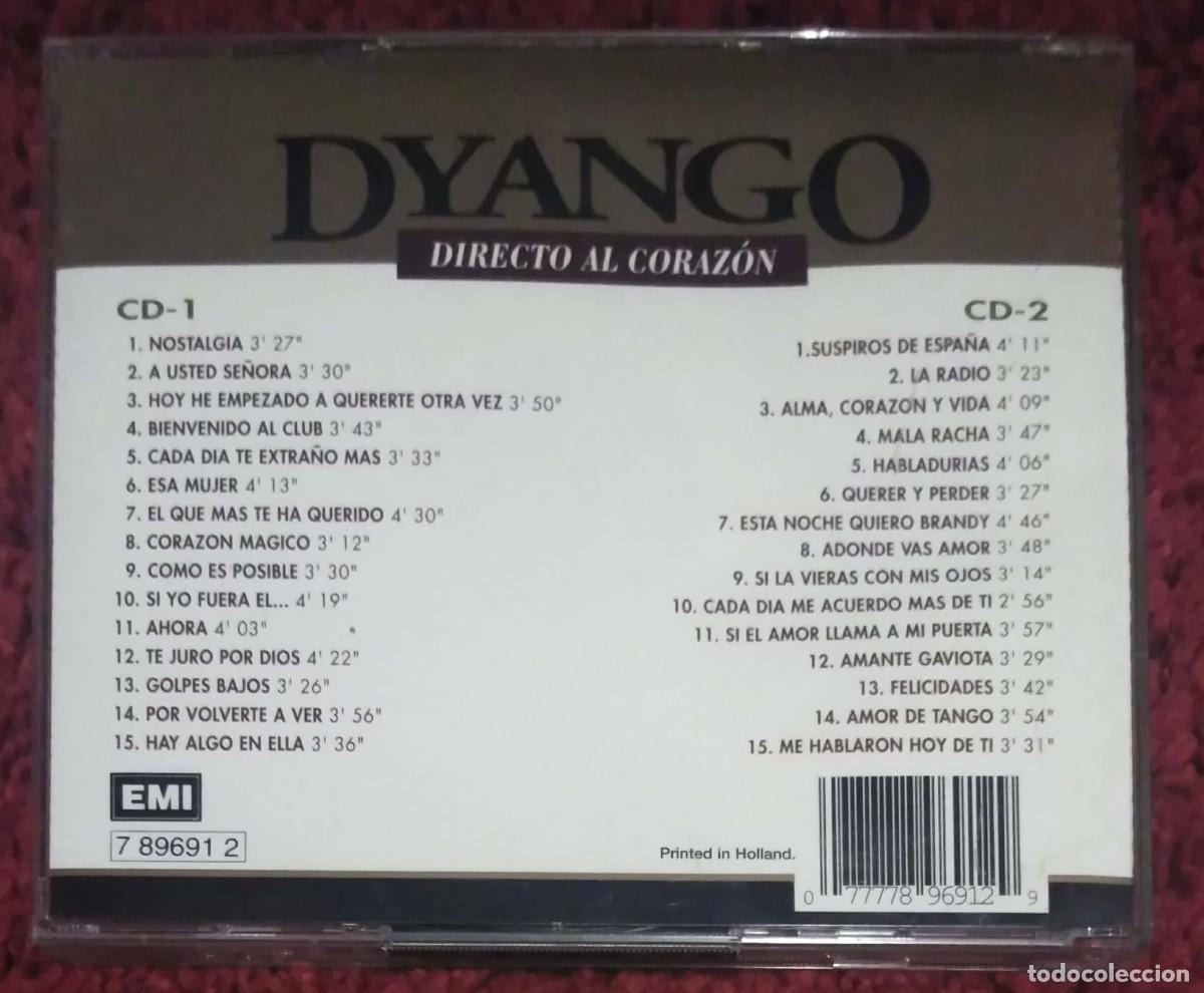 CDs de m&uacute;sica: DYANGO (DIRECTO AL CORAZON - SUS 30 GRANDES EXITOS) 2 CDs 1993 EMI - Foto 2