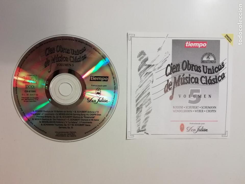 CDs de M&uacute;sica: Cien obras &uacute;nicas de M&uacute;sica Cl&aacute;sica Vol 5 Tiempo Colecci&oacute;n Don Juli&aacute;n 1992