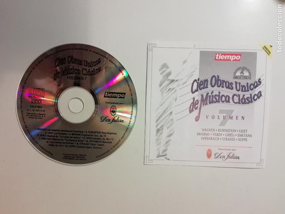 CDs de M&uacute;sica: Cien obras &uacute;nicas de M&uacute;sica Cl&aacute;sica Vol 7 Tiempo Colecci&oacute;n Don Juli&aacute;n 1992