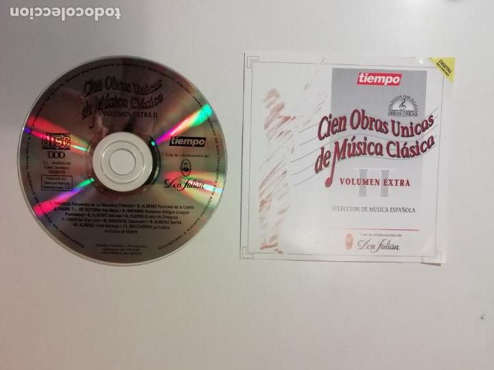 CDs de M&uacute;sica: Cien obras &uacute;nicas de M&uacute;sica Cl&aacute;sica Vol extra II Tiempo Colecci&oacute;n Don Juli&aacute;n 1992