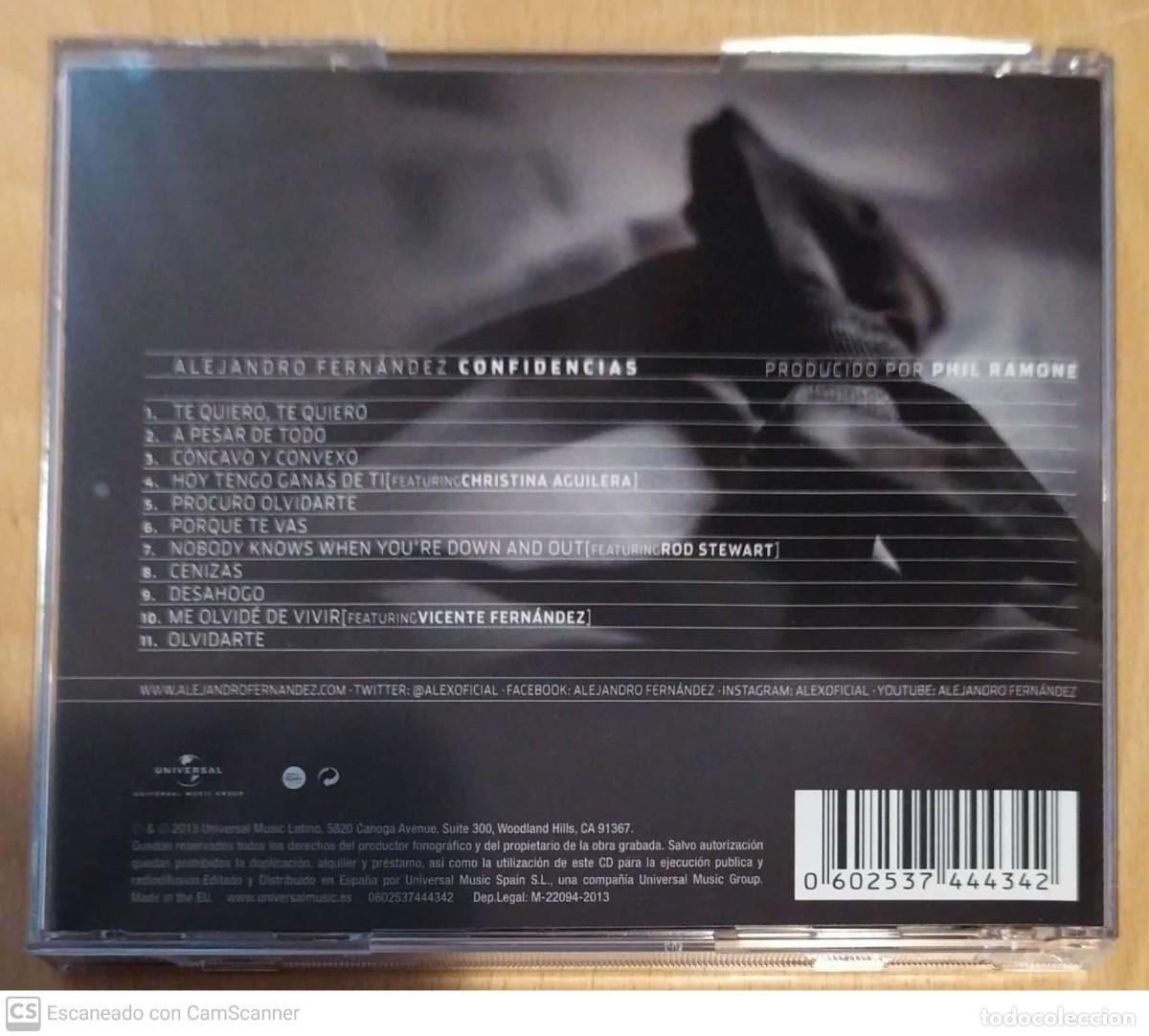 CDs de m&uacute;sica: ALEJANDRO FERNANDEZ (CONFIDENCIAS) CD 2013 - Foto 2