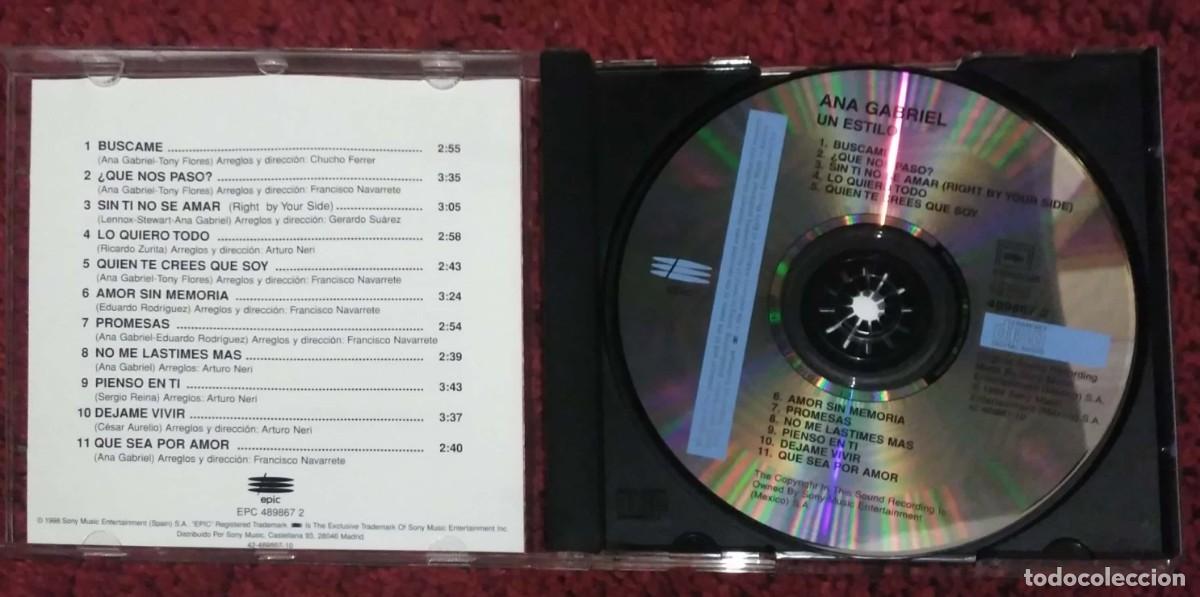 CDs de m&uacute;sica: ANA GABRIEL (UN ESTILO) CD 1998 - Foto 3