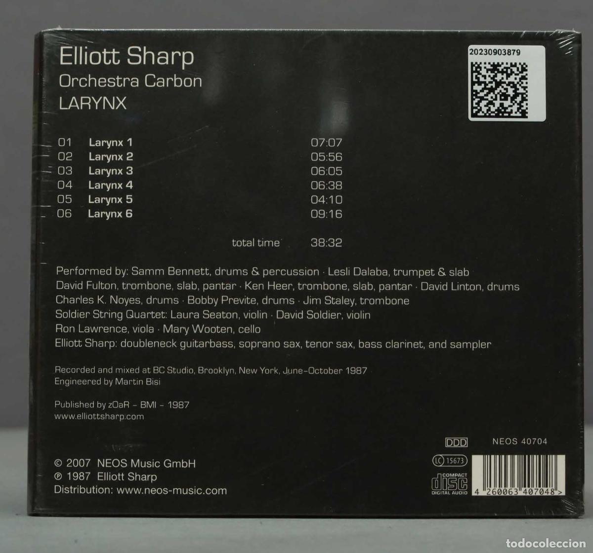 CDs de m&uacute;sica: CD. ELLIOTT SHARP/ORCHESTRA CARBON - LARYNX. PRECINTADO - Foto 2