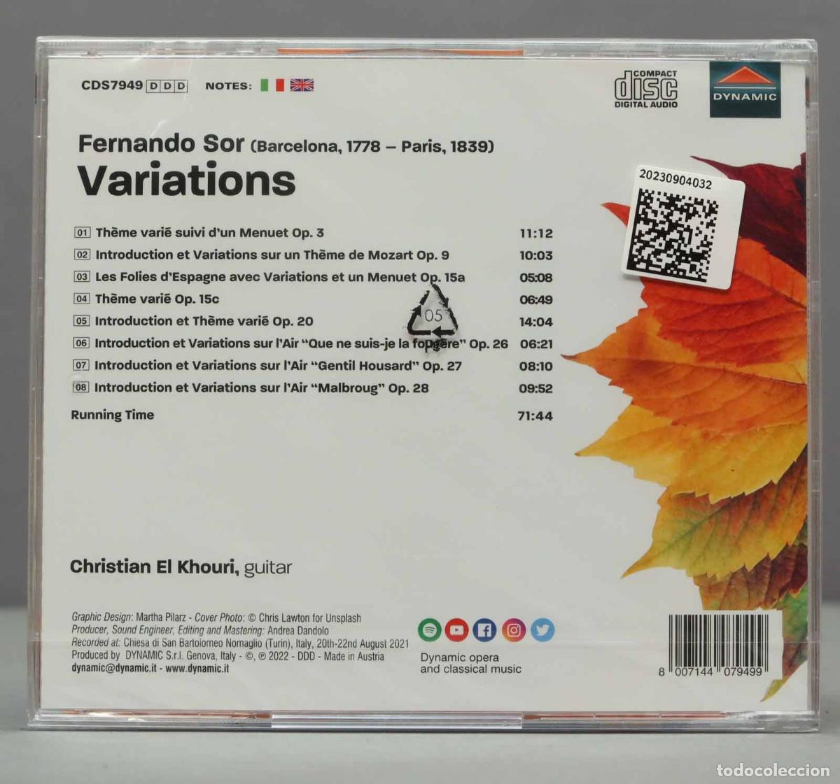 CDs de m&uacute;sica: CD. Fernando Sor Sor: Variations. PRECINTADO - Foto 2