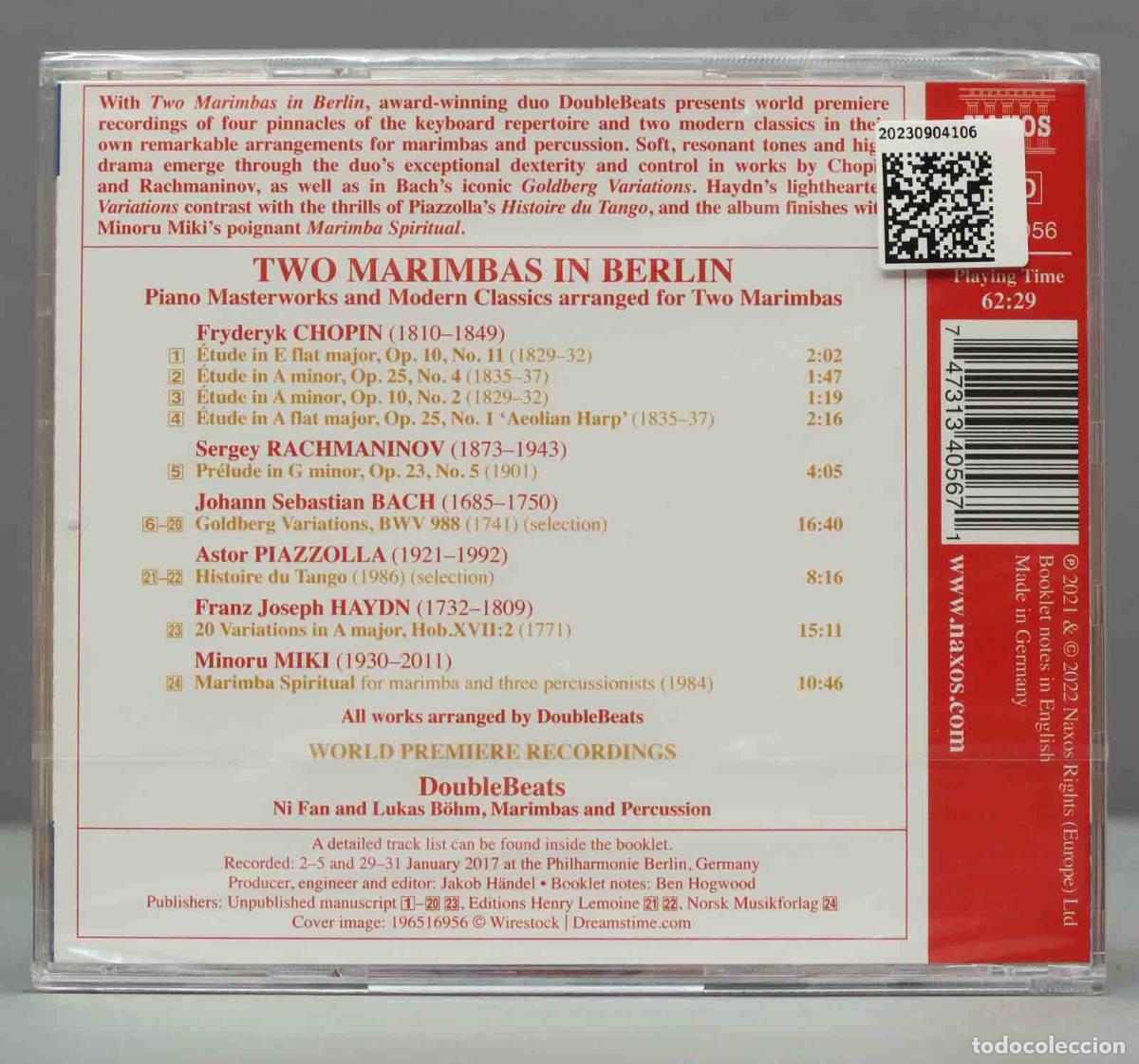CDs de m&uacute;sica: CD. Frederic Chopin DoubleBeats: Two Marimbas in Berlin. PRECINTADO - Foto 2