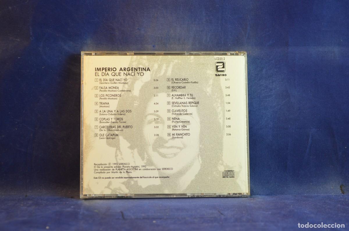 CDs de m&uacute;sica: IMPERIO ARGENTINA - EL DIA QUE NACI YO - CD - Foto 2