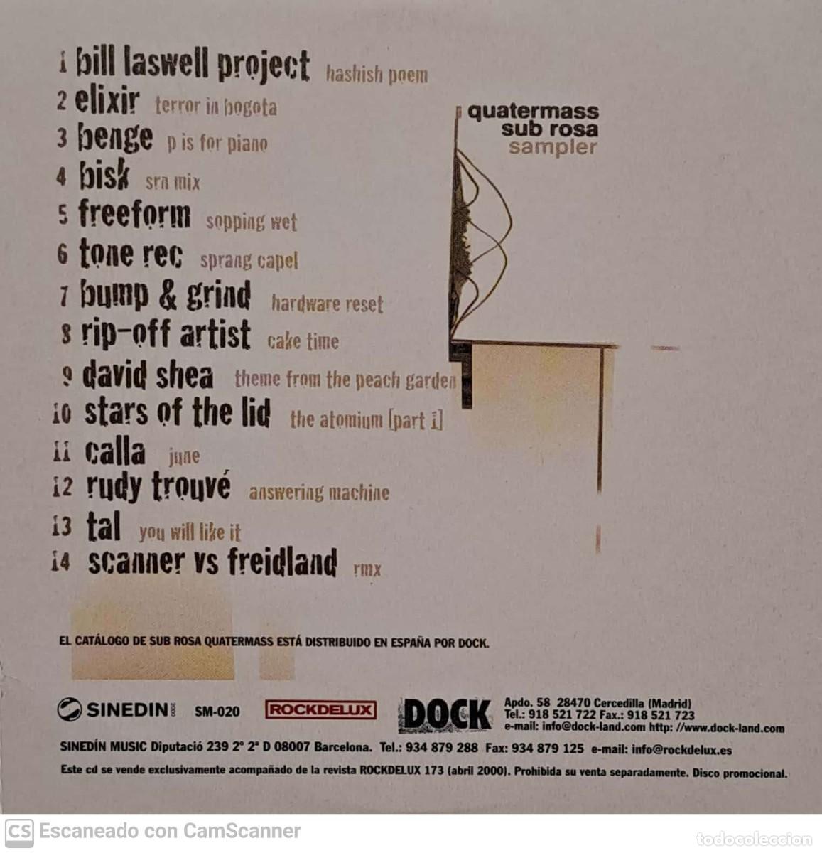 CDs de m&uacute;sica: Various &lrm;&ndash; Quatermass Sub Rosa Sampler - Foto 2