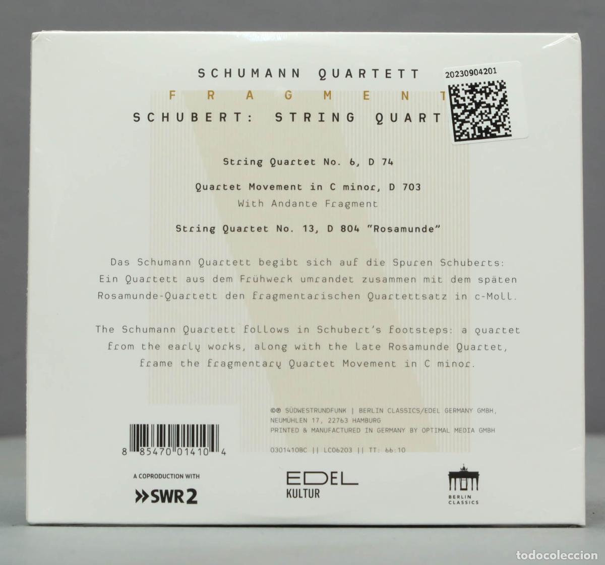 CDs de m&uacute;sica: CD. Fragment (Schubert: String Quartets) . PRECINTADO - Foto 2