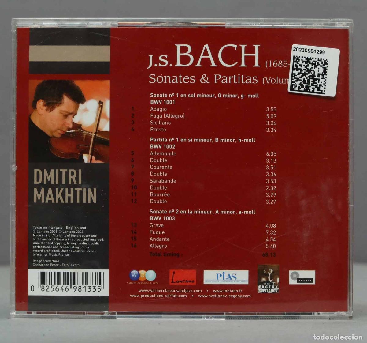 CDs de m&uacute;sica: CD. Sonates AND Partitas Volume 1 BACH - Foto 2