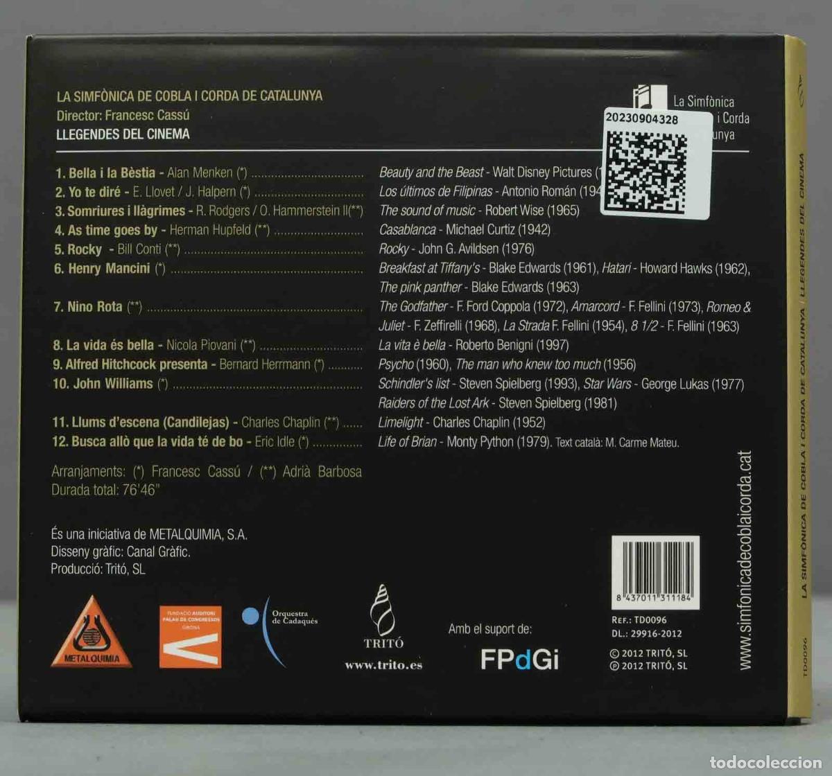 CDs de m&uacute;sica: CD. Llegendes del cinema. CASSU - Foto 2